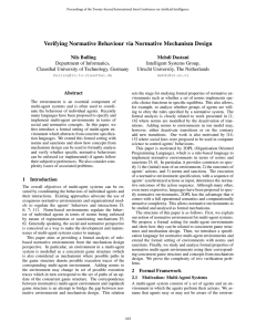 Verifying Normative Behaviour via Normative Mechanism Design