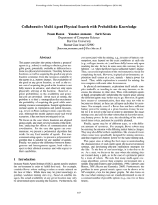 Collaborative Multi Agent Physical Search with Probabilistic Knowledge