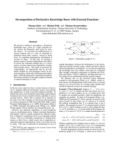 Decomposition of Declarative Knowledge Bases with External Functions