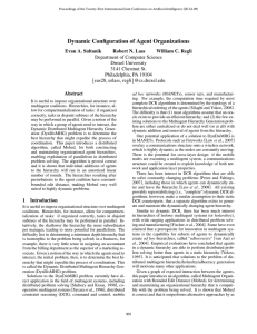 Dynamic Conﬁguration of Agent Organizations