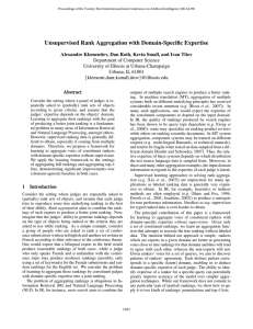Unsupervised Rank Aggregation with Domain-Speciﬁc Expertise