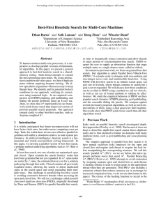 Best-First Heuristic Search for Multi-Core Machines and Seth Lemons and Rong Zhou