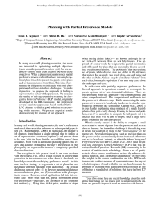 Planning with Partial Preference Models Tuan A. Nguyen and Minh B. Do