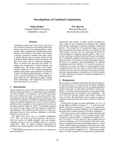 Investigations of Continual Computation