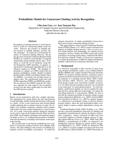 Probabilistic Models for Concurrent Chatting Activity Recognition