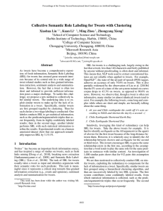 Collective Semantic Role Labeling for Tweets with Clustering