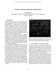 Transfer Learning in Spatial Reasoning Puzzles