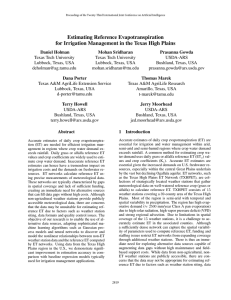 Estimating Reference Evapotranspiration for Irrigation Management in the Texas High Plains