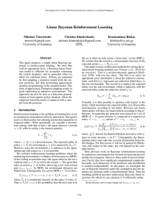 Linear Bayesian Reinforcement Learning