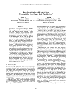 Low-Rank Coding with Constraint for Semi-Supervised Classiﬁcation b
