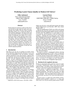 Predicting Learnt Clauses Quality in Modern SAT Solvers