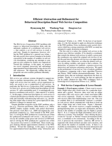 Efﬁcient Abstraction and Reﬁnement for Behavioral Description Based Web Service Composition