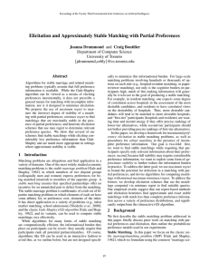 Elicitation and Approximately Stable Matching with Partial Preferences University of Toronto