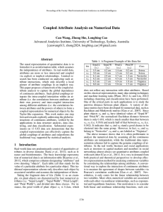 Coupled Attribute Analysis on Numerical Data