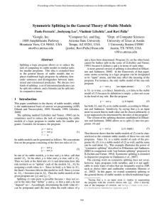 Symmetric Splitting in the General Theory of Stable Models