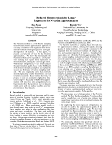 Reduced Heteroscedasticity Linear Regression for Nystr¨om Approximation