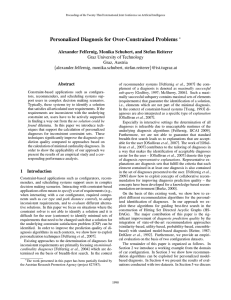 Personalized Diagnosis for Over-Constrained Problems