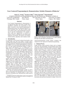 User-Centered Programming by Demonstration: Stylistic Elements of Behavior Abstract