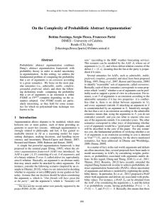 On the Complexity of Probabilistic Abstract Argumentation