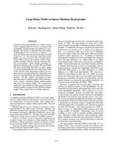 Large Hinge Width on Sparse Random Hypergraphs Tian Liu Xiaxiang Lin Chaoyi Wang