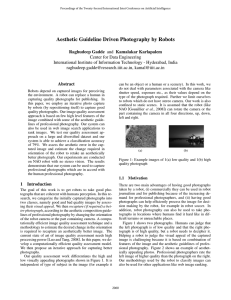 Aesthetic Guideline Driven Photography by Robots