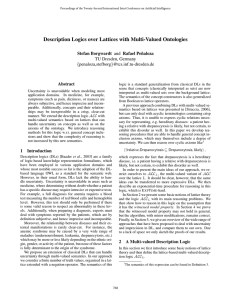 Description Logics over Lattices with Multi-Valued Ontologies TU Dresden, Germany Abstract