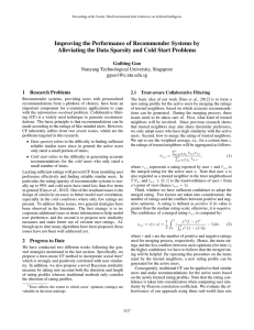 Improving the Performance of Recommender Systems by