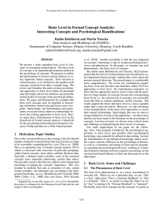 Basic Level in Formal Concept Analysis: Interesting Concepts and Psychological Ramifications