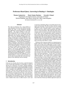 Preference-Based Query Answering in Datalog+/– Ontologies