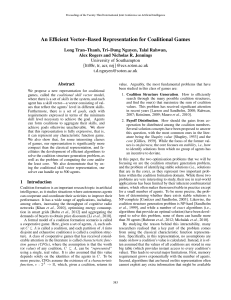 An Efficient Vector–Based Representation for Coalitional Games
