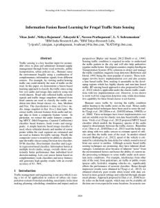 Information Fusion Based Learning for Frugal Trafﬁc State Sensing