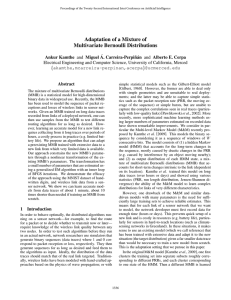 Adaptation of a Mixture of Multivariate Bernoulli Distributions