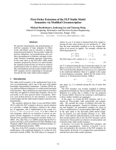 First-Order Extension of the FLP Stable Model Semantics via Modiﬁed Circumscription