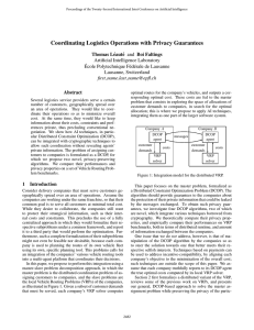 Coordinating Logistics Operations with Privacy Guarantees