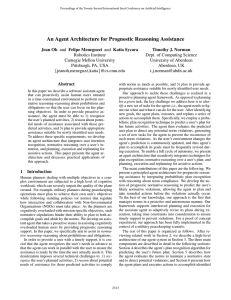 An Agent Architecture for Prognostic Reasoning Assistance