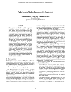 Finite-Length Markov Processes with Constraints Franc¸ois Pachet, Pierre Roy, Gabriele Barbieri Abstract
