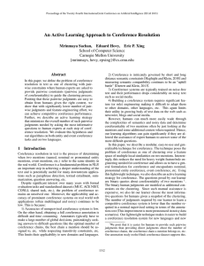 An Active Learning Approach to Coreference Resolution