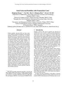 Semi-Universal Portfolios with Transaction Costs