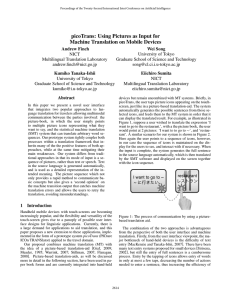 picoTrans: Using Pictures as Input for Machine Translation on Mobile Devices