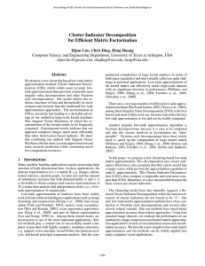 Cluster Indicator Decomposition for Efﬁcient Matrix Factorization