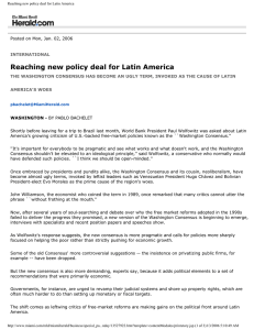 Reaching new policy deal for Latin America