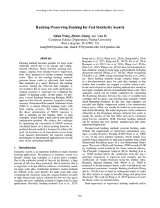 Ranking Preserving Hashing for Fast Similarity Search