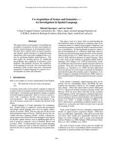 Co-Acquisition of Syntax and Semantics — An Investigation in Spatial Language