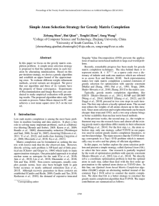 Simple Atom Selection Strategy for Greedy Matrix Completion