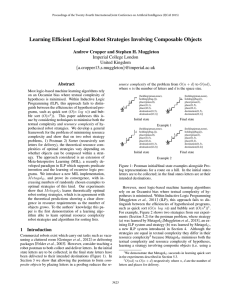 Learning Efficient Logical Robot Strategies Involving Composable Objects