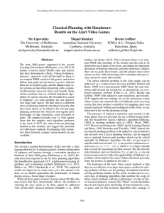 Classical Planning with Simulators: Results on the Atari Video Games