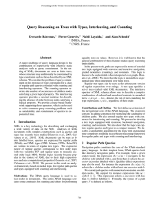 Query Reasoning on Trees with Types, Interleaving, and Counting Everardo B´arcenas,