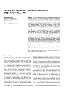 Influence of deposition parameters on optical properties of TiO films 2