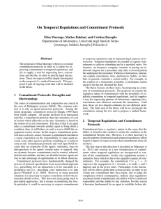 On Temporal Regulations and Commitment Protocols