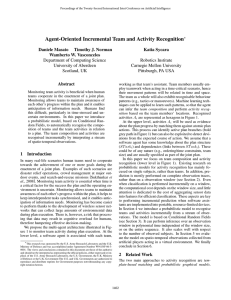 Agent-Oriented Incremental Team and Activity Recognition